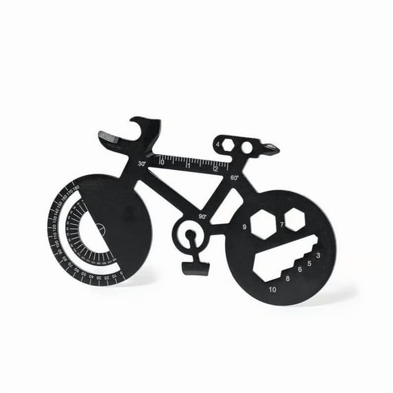 16 in 1 Multi Tool Bicycle Shape Stainless Steel Pocket Tool with Screwdrivers Hex Wrenches Bottle Opener Ruler Compact EDC Gift for Cyclists DIY Handyman Camping Hiking