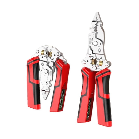 16 in 1 Professional Electrical Pliers and Wire Stripper Tool with Voltage Tester, Heavy Duty Multi Tool for Electricians, Precision Cable Cutters, Crimping Pliers and Folding Pliers for DIY