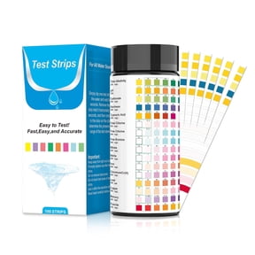16 in 1 Water Test Kit 100 Test Strips for Drinking Water Tap Well Pool Spa Hot Tub Water Quality Test Kit Tests Lead pH Chlorine Hardness Fluoride Nitrate Copper Iron and More