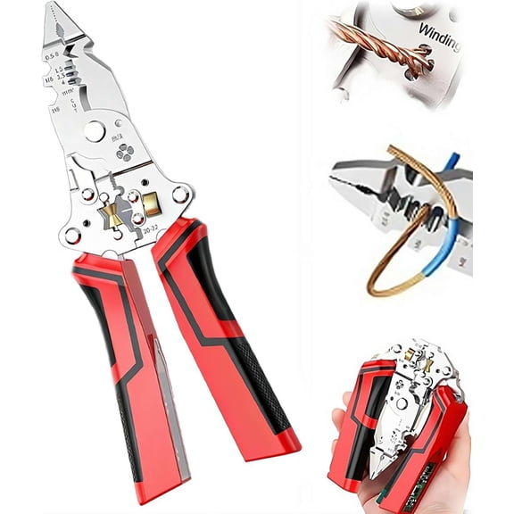 16 in 1 Wire Stripper Twister for Cutting and Pulling Wires, 2026 New Cable Scissors,Voltage Tester Pliers, Detectable 12-250V, Foldable for Electrical Repair & DIY Household Use