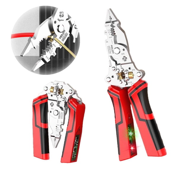 16 in 1 Wire Stripper Twister for Cutting and Pulling Wires, Multifunctional Foldable 16 in 1 Wire Stripper Twister with Voltage Tester,Professional Electrician Tools for DIY Home Use