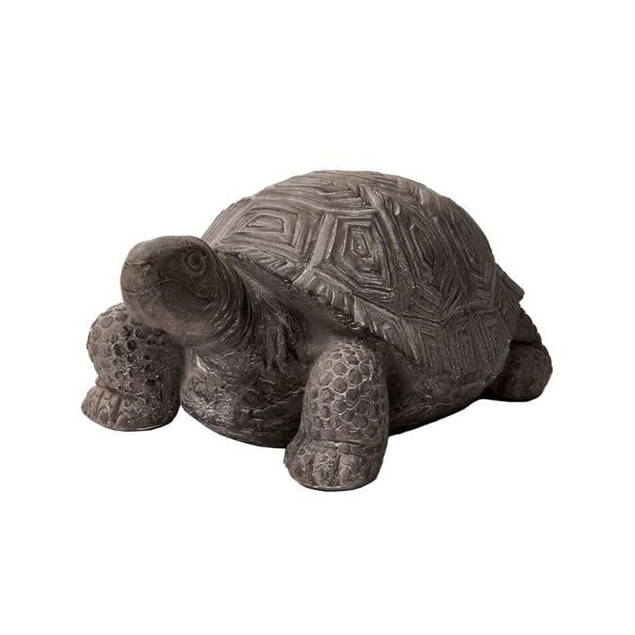 16.1" Grey Polystone Walking Turtle Statue for Indoor Outdoor Decor