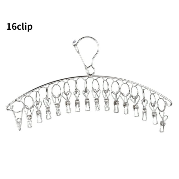 16/10 Clips Stainless Steel Clothes Drying Hanger Windproof Clothing ...
