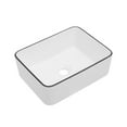 thumbnail image 1 of 16"×12"×5" White Ceramic Rectangular Countertop Bathroom Sink, 1 of 10