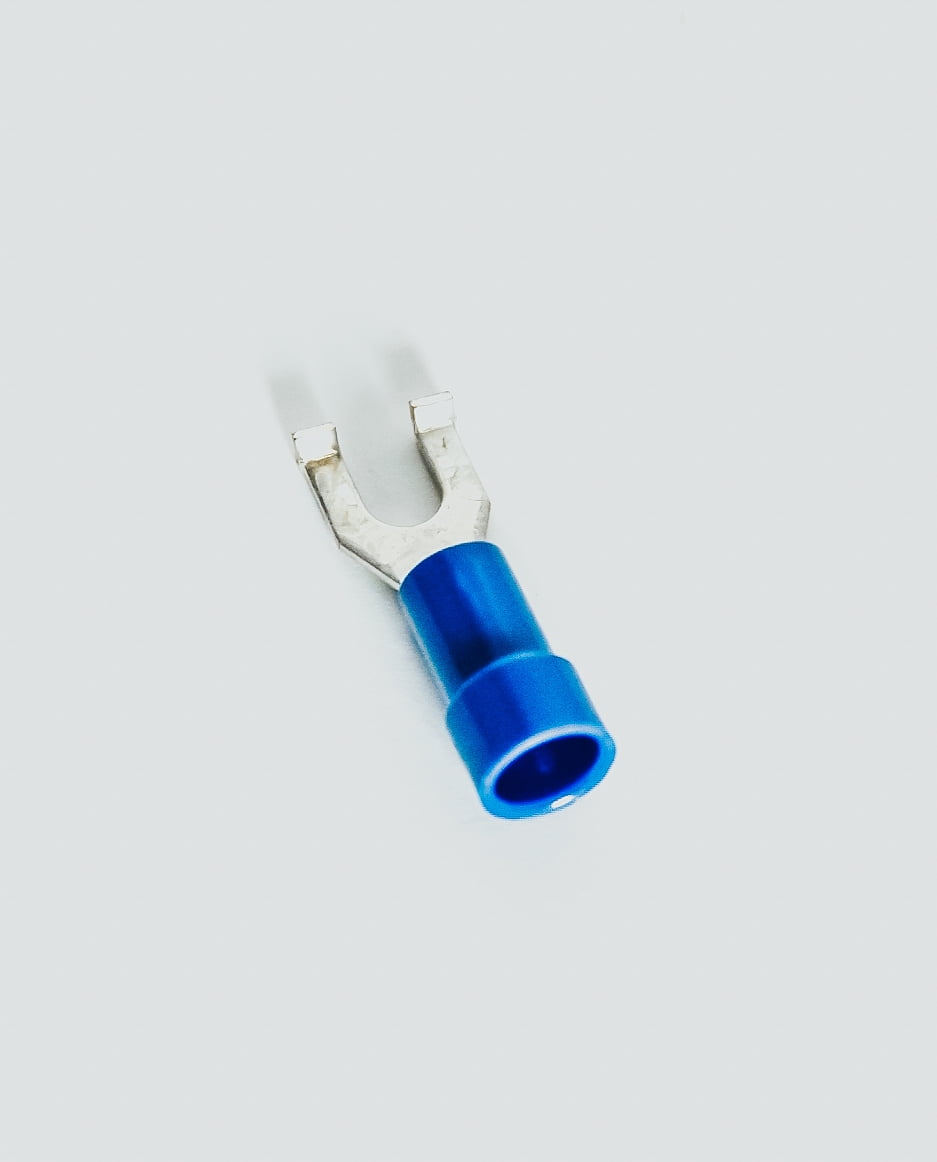 16-14 AWG Vinyl Insulated #6 Flanged Spade Terminal (100/Pkg.)