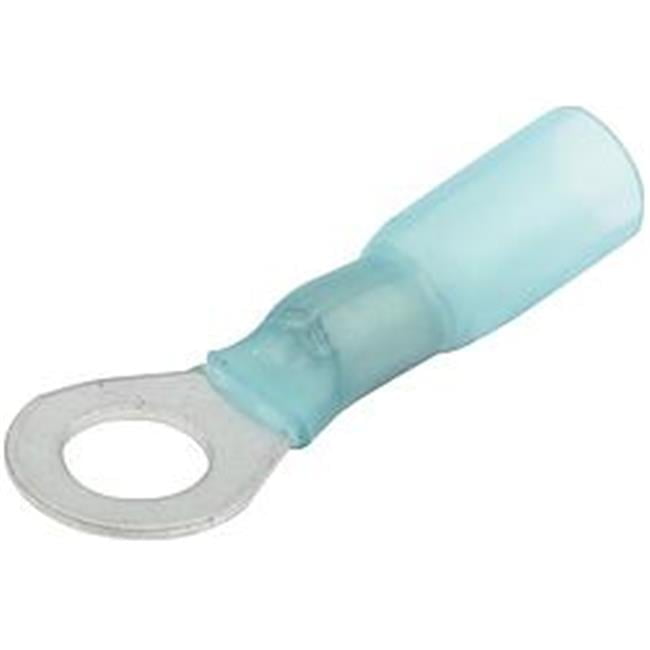 16-14 Gauge Heat Shrink Ring Terminal with 0.25 in. Hole, Blue - Pack of 10