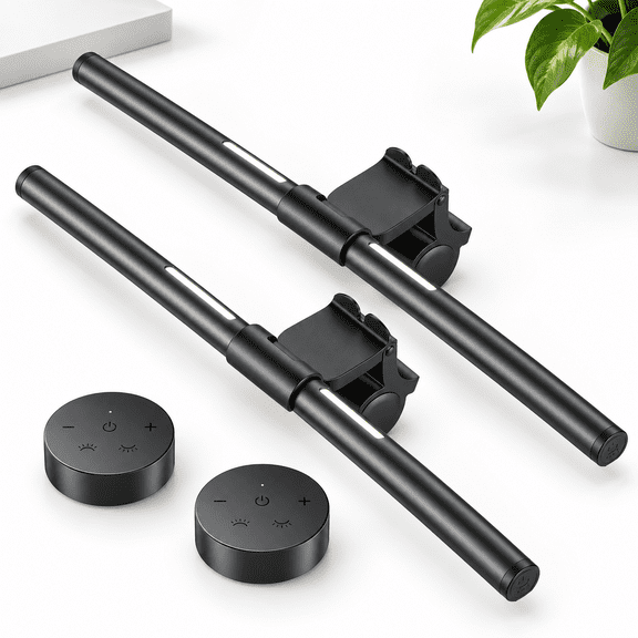16.14-Inch 2-Pack Monitor Light Bar, Remote Controlled Dimmable Eye-Caring Desk Lamp