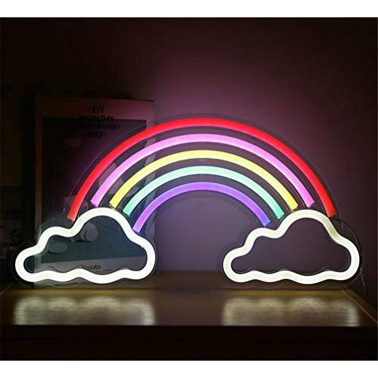 16.14 x8.27 Clouds Rainbow Neon Light Sign LED Night Lights USB Operated Decorative Marquee Sign Bar Pub Store Club Garage Home Party Decor Walmart