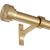 16-150 Inch Curtain rods, 1 Inch Diameter Splicing and Telescoping Structure Window Treatment Rods Set Adjustable Drapery Rods Heavy Duty Pole, Warm Gold