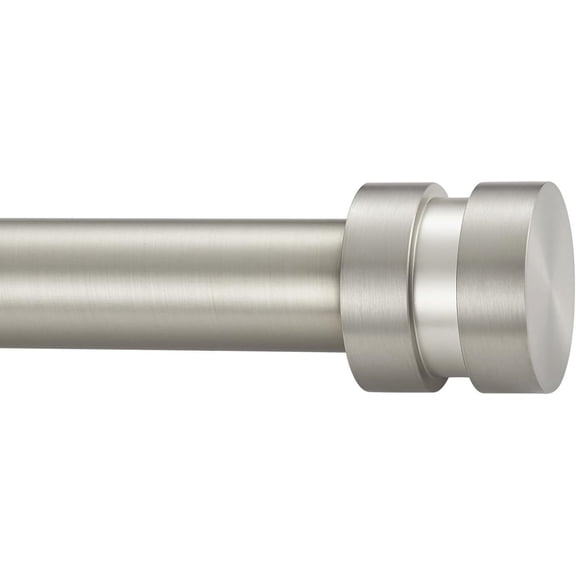 16-150 inch Long Adjustable Matte Nickel Curtain Rods,1 inch Diameter Splicing Heavy Duty Rod Set with Aluminum Finals for Windows, Door, Drapery
