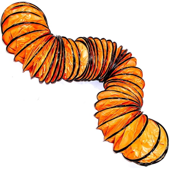16"16.4FT PVC Flexible Duct Hose, Flame Retardant HVAC Ducting with Adjustable Rope, D Hook & Steel Support for Ventilation, Exhaust, Drying, and Cooling Applications