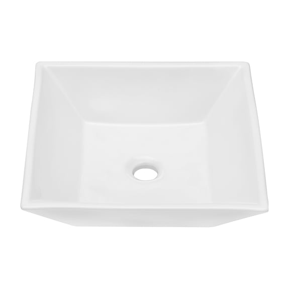 16"×16"×5" White Ceramic Rectangular Countertop Bathroom Sink
