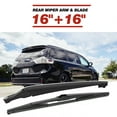 thumbnail image 1 of 16"+16" Rear Windshield Wiper Arm & Blade Set Compatible With Toyota SIENNA 2011-2021, 1 of 10