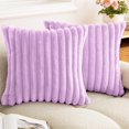 thumbnail image 1 of 16×16Inch Plush Ribbed Throw Pillow Cover 2-Pack Soft Textured Decorative Cushion for Sofa Bed Living Room Decor, 1 of 7