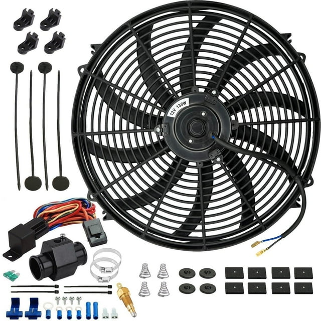 1617 Inch 130w Electric Fans Radiator Hose Grounding Temperature Switch