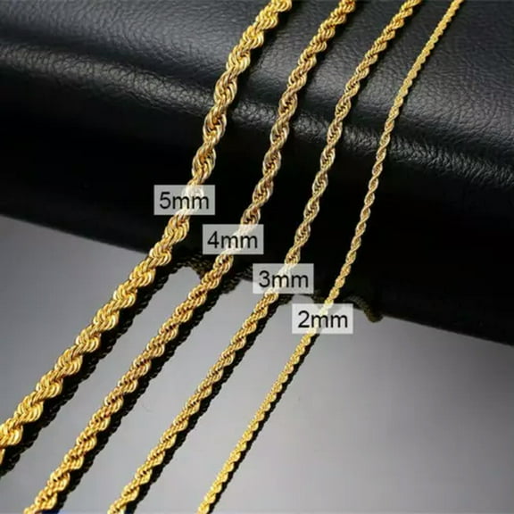 16/18/20/22/24" Men Unisex Necklace Twist Rope Chain Stainless Steel Jewelry