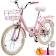 thumbnail image 1 of 16/18 Inch Bike Kids Bicycle with Basket, Girls Bikes Ages 5-10, Kids Bicycles with Front and Rear Brakes, Kid Bike with Training Wheels, Kickstand, Rear Seat, 1 of 11