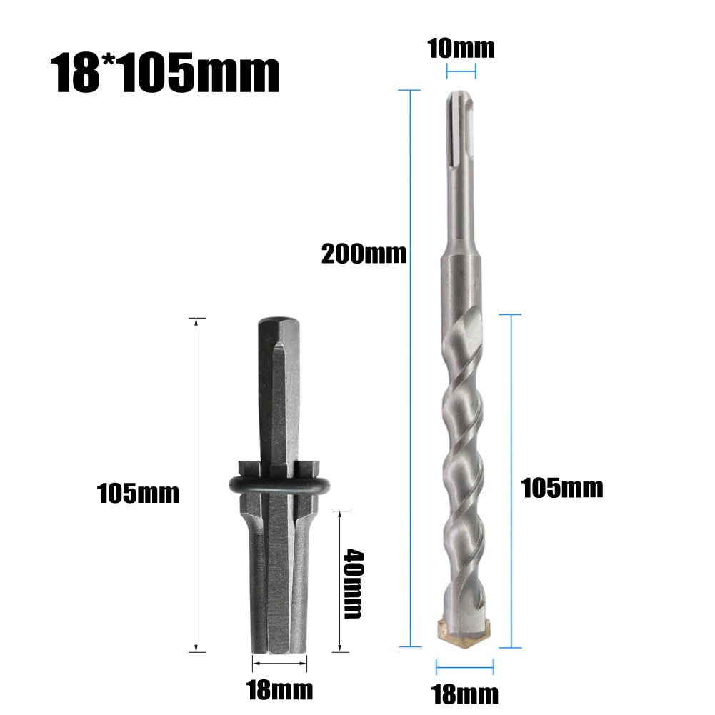 16-18Mm Metal Plug Wedges Concrete Rock Stone Splitter with Drill Bit for Stone 18Mm Set Smile Home