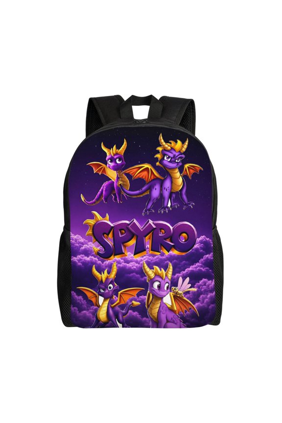 16.1IN Spy-r-0 Purple Dragon Backpack Unisex Schoolbag Rucksack Large Capacity Shoulder Bag Travel Students Bookbag