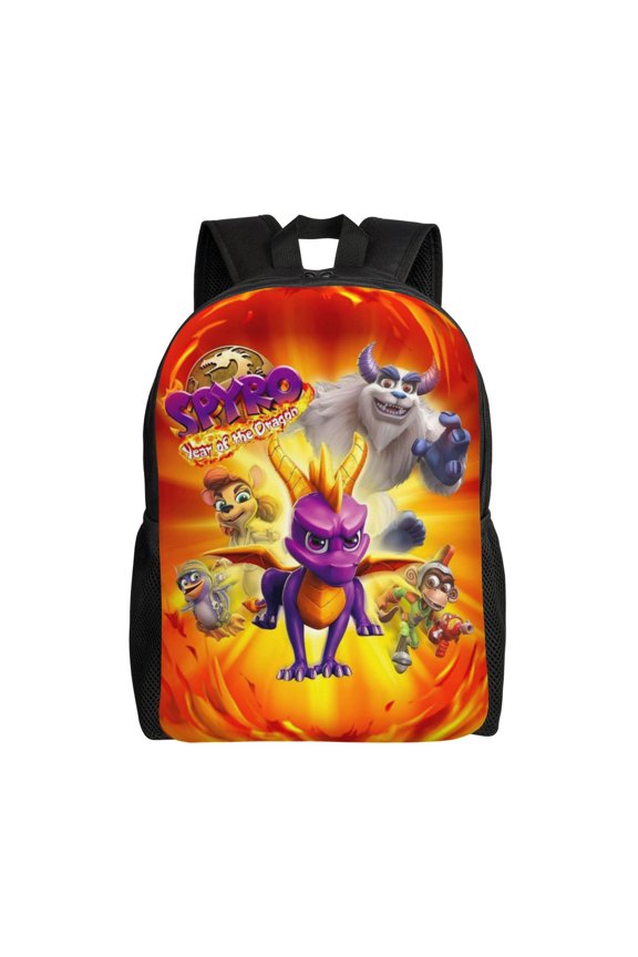 16.1IN Spy-r-0 Purple Dragon Backpack Unisex Schoolbag Rucksack Large Capacity Shoulder Bag Travel Students Bookbag