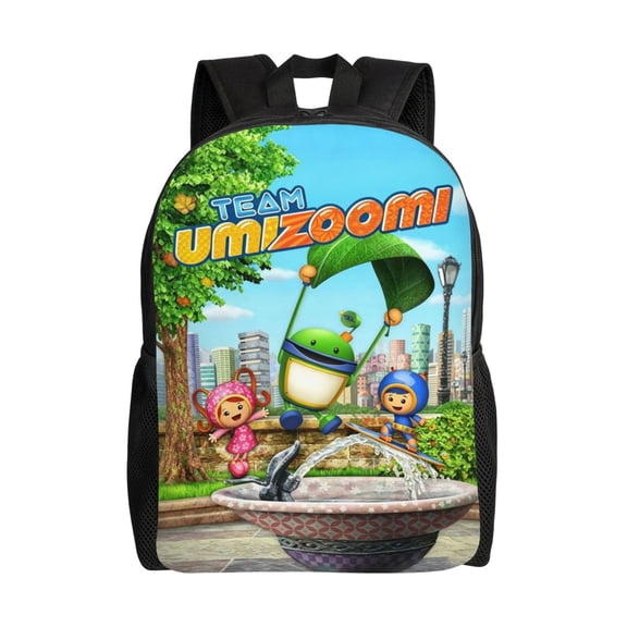 16.1IN Team Cartoon Umi-zoo-m Backpack Travel Daypack Portable Large Capacity Sports Schoolbag Laptop Bag
