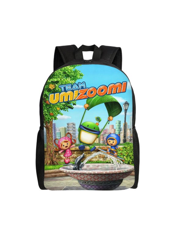 16.1IN Team Cartoon Umi-zoo-m Backpack Travel Daypack Portable Large Capacity Sports Schoolbag Laptop Bag