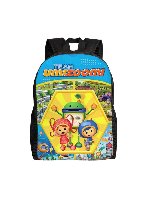 16.1IN Team Cartoon Umi-zoo-m Backpack Travel Daypack Portable Large Capacity Sports Schoolbag Laptop Bag