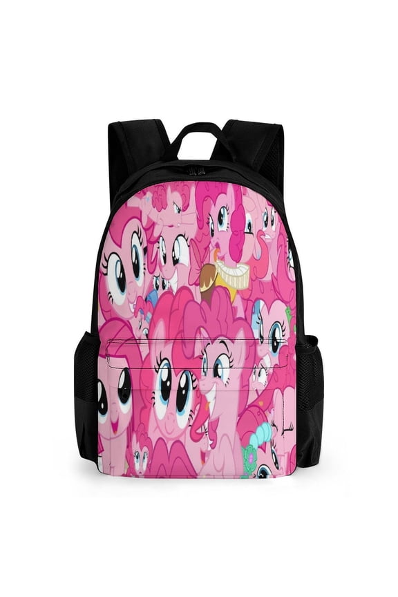 16.1In My Lit-tle Ponyy Backpack with Front Pocket Cartoon Backpack Lightweight Bookbag