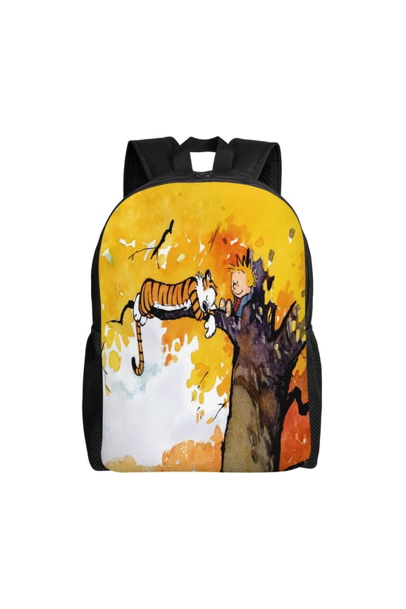 16.1in Calvi-n Tiger Ho-b-e Backpacks Cute Bag Anime Backpack Cartoon Bags Bookbag Daypack Outdoor Travel