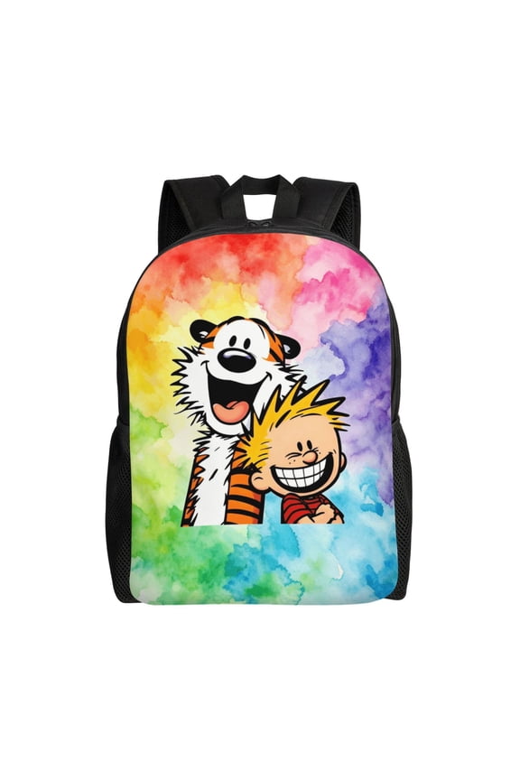 16.1in Calvi-n Tiger Ho-b-e Backpacks Cute Bag Anime Backpack Cartoon Bags Bookbag Daypack Outdoor Travel
