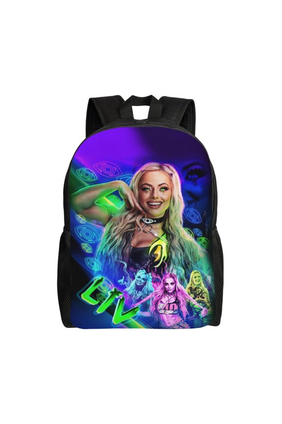 16.1in Liv Wres-Tler Mor-,ga Backpacks Cute Bag Anime Backpack Cartoon Bags Bookbag Daypack Outdoor Travel