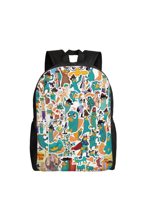 16.1in Phi-Neas Friend Ferb0 Backpacks Cute Bag Anime Backpack Cartoon Bags Bookbag Daypack Outdoor Travel