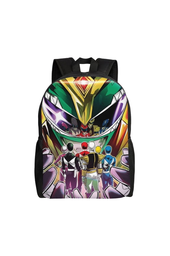 16.1in Power Team Ran-,Ger2 Backpacks Cute Bag Anime Backpack Cartoon Bags Bookbag Daypack Outdoor Travel