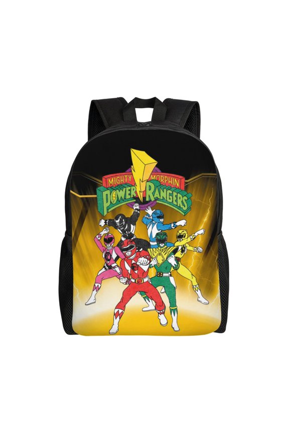 16.1in Power Team Ran-,Ger2 Backpacks Cute Bag Anime Backpack Cartoon Bags Bookbag Daypack Outdoor Travel