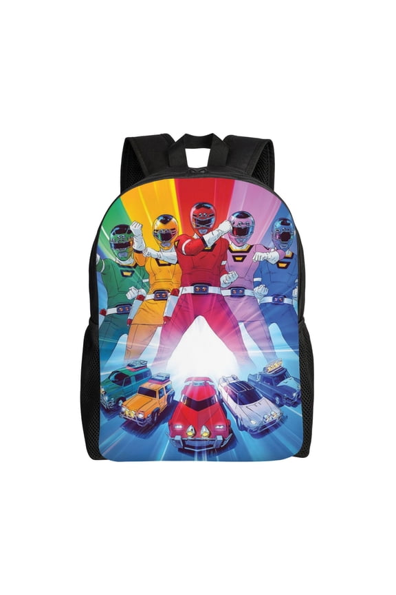 16.1in Power Team Ran-,Ger2 Backpacks Cute Bag Anime Backpack Cartoon Bags Bookbag Daypack Outdoor Travel