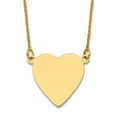 thumbnail image 1 of 16.1mm 14k Solid Yellow Gold Plain .013 Gauge Love Heart Engravable Disc Necklace 18 Inch Pendant Necklace for Women, 1 of 2