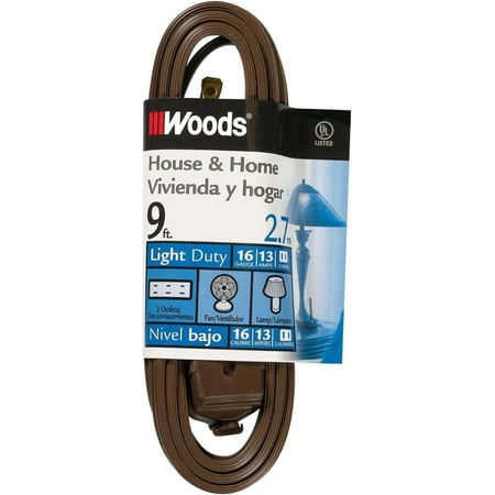Coleman Cable 9' Cube Tap Extension Cord Brown (0601)