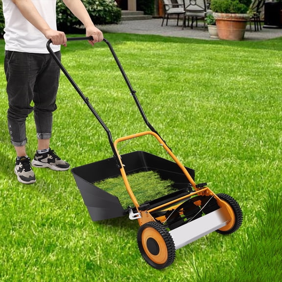 PEAKORA16" 2-IN-1 Hand Push Lawn Mower Self Propelled Lawn Mower Grass Collection Box