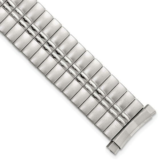 16-20mm Slvr-tone DeFlexo Sanded/Mirror Expansion Watch Band