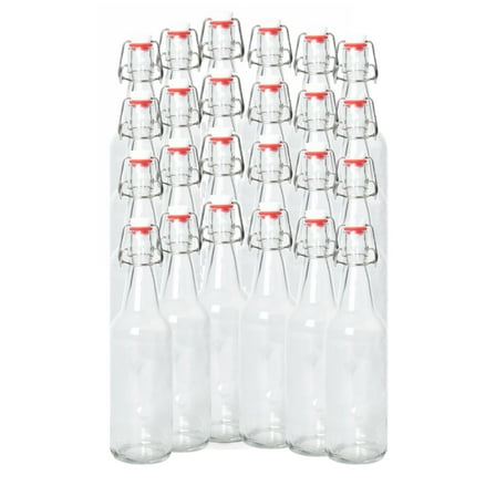 16-20oz Clear Growler with Airtight Silicone Seal | for Beverages or Storage | 24 of Pack | Ice N Cold