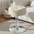thumbnail image 1 of vhibuon ® Adjustable White Vanity Stool  Swivel Vanity Stool Chair for Makeup Room  Small Stool Chair for Vanity Bathroom  Round Ottoman, 1 of 7