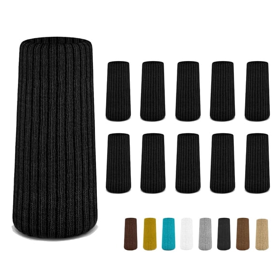 16/24/32 Black Chair Leg Socks - Furniture Protectors For Hardwood Floors Non-slip & High Elastic Fit Easy-to-install Bar Stool Covers Floor Pads