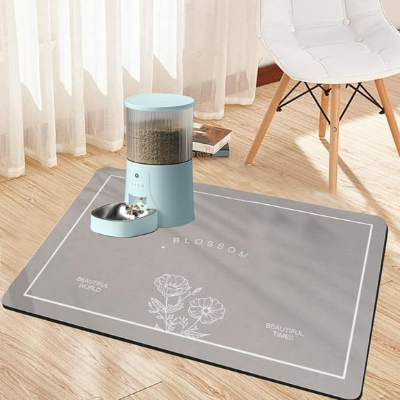 16"×24" Dog Food Mats for Floors Waterproof Large,Cat Water Mat Protect Floor,Absorbent Dog Mat for Food and Water,Pet Accessories Supplies