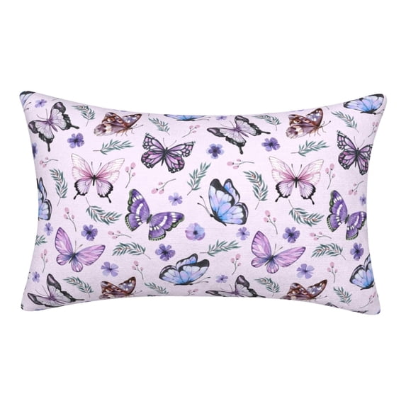 16×24 Inch Double‑Print Vintage Floral Lumbar Pillow Shell, Reversible Chinoiserie Boho Farmhouse Linen Cushion Cover, Soft Neutral Spring‑Tone Decorative Throw Pillowcase for Sofa, Couch, Bed