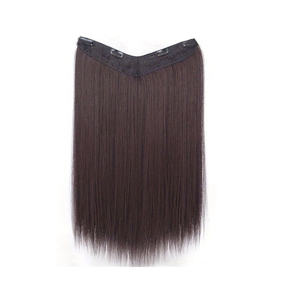 16-24" Long Straight Hair Extensions One Piece V-Shaped Clip In Hair Extensions Synthetic Straight Hair Clip In Extensions with 5 Clips for Women