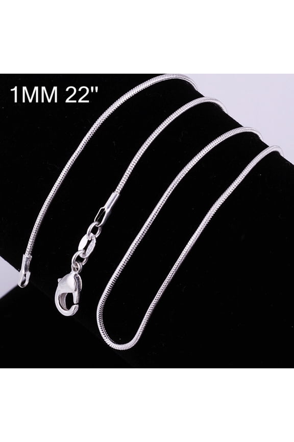 16-24inch 925 Sterling Silver 2mm Snake Necklace Chain Necklace Women