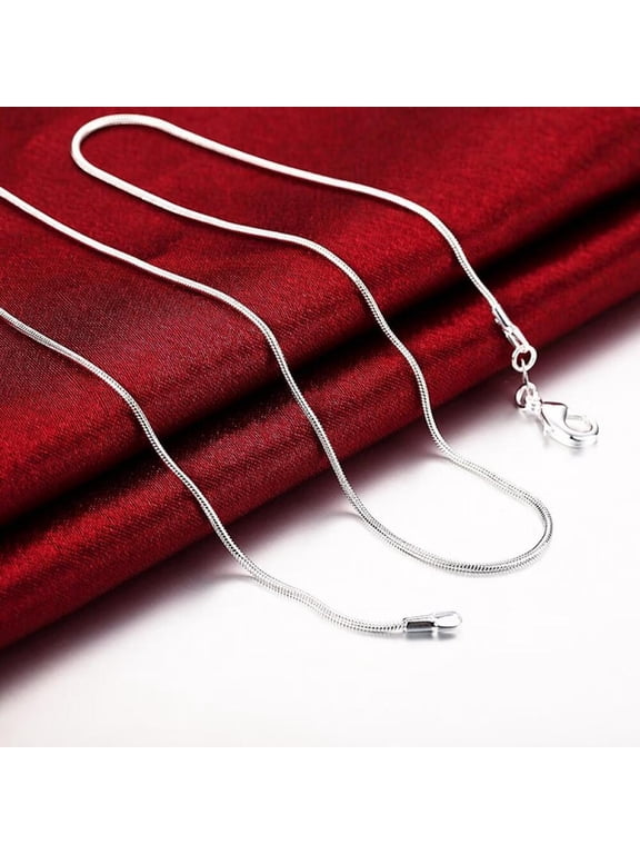 16-24inch Luxury Women Men Silver 1mm Long Neck Chain Party Necklace Jewelry