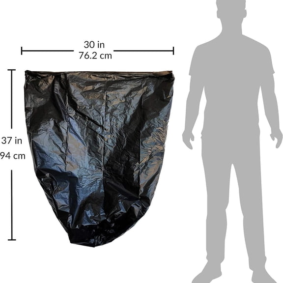 16-25 Gallon Trash Bags | 200 Count Bulk | Black | Eco-Friendly | Made from Recycled Material