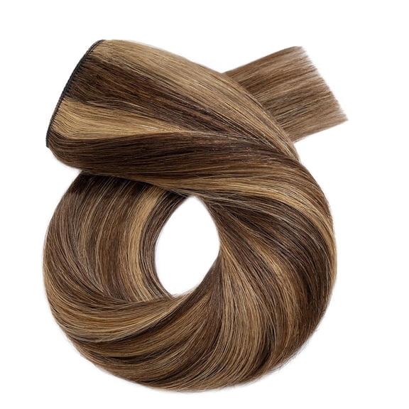 16-26 Inch Clip In Human Hair Extensions One Piece with 5 Clips Brazilian Blonde Straight
