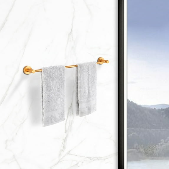 16-27 Inches Adjustable Expandable Wall Mounted Towel Bar Brushed Gold